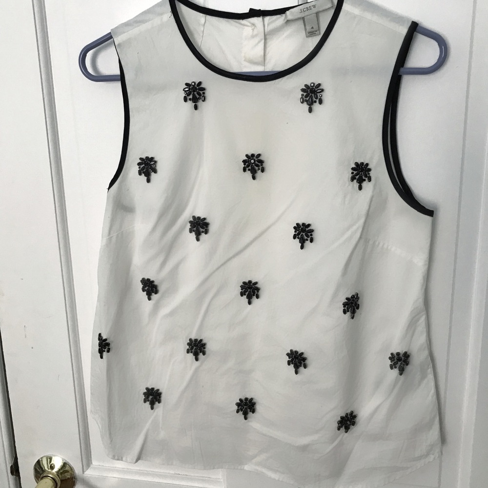 JCrew sleeveless embellished top